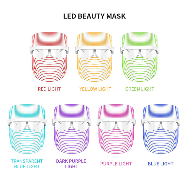 7 Color LED Mask Red Light Therapy Skin Massager